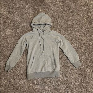 Women’s Gray Distressed Hoodie Small